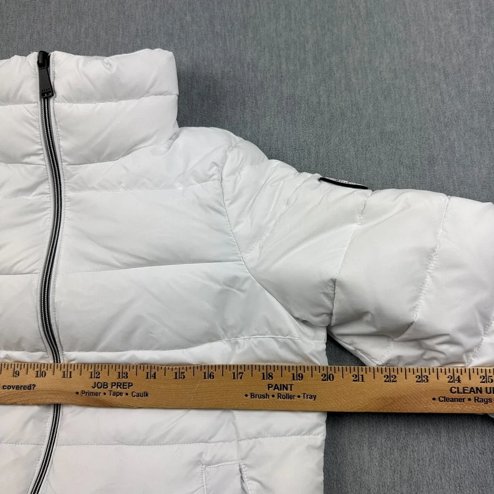 DKNY Sport Jacket Women Small White Puffer Quilt Sorona Full Zip Outdoors Winter